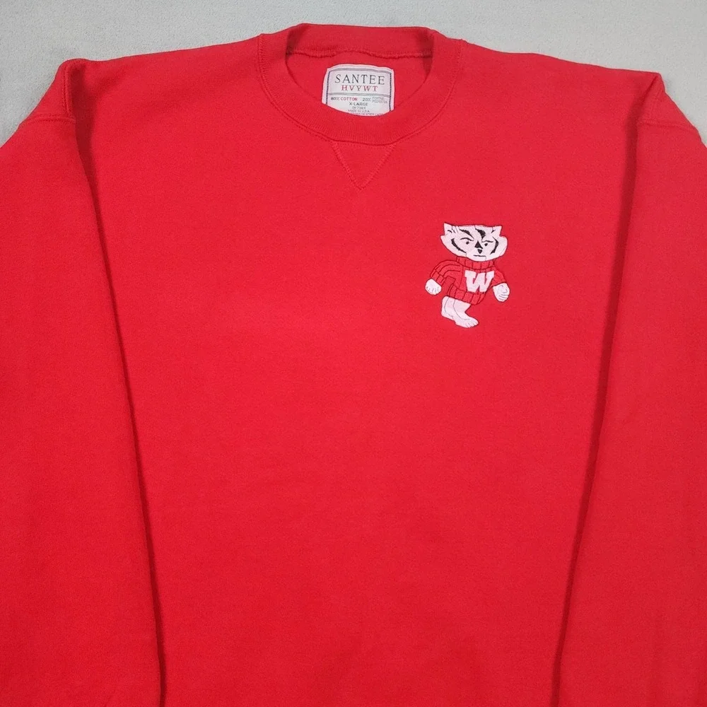Vintage Wisconsin Badgers Bucky Sweatshirt Mens XL Red Crewneck USA